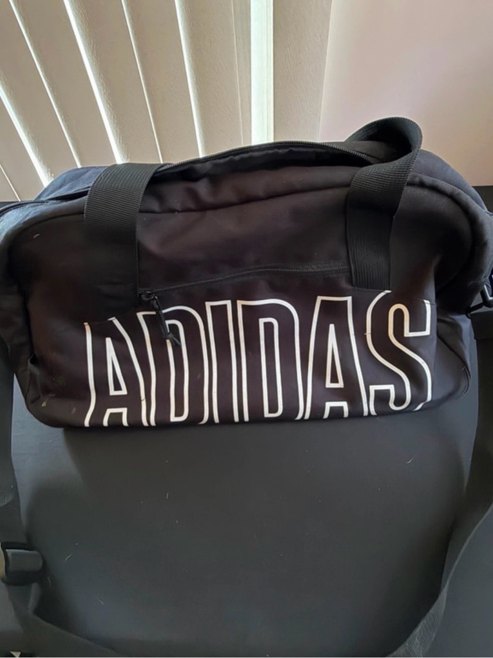 adidas Black Duffel Bag with White Logo